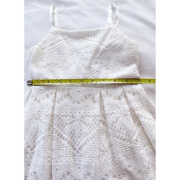 Rare Editions Girls Sz 6 White Lace Dress Thin Straps Bottom Ruffle 100% Poly - Picture 7 of 11